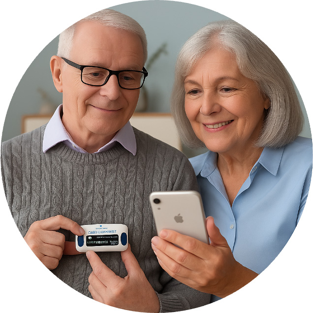 Couple using Cardio Connect Device